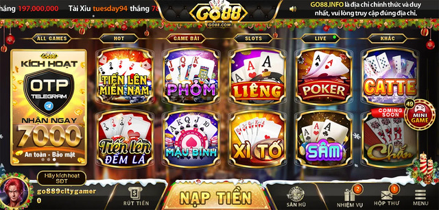 Cổng game đánh bài online GO88