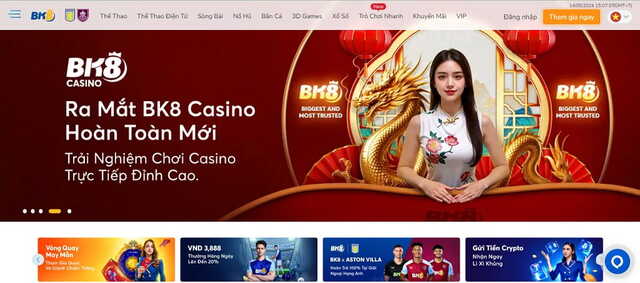 Sòng bài trực tuyến BK8 với uy tín và chất lượng cao