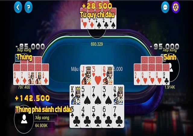 Quy trình ván bài Mậu binh online