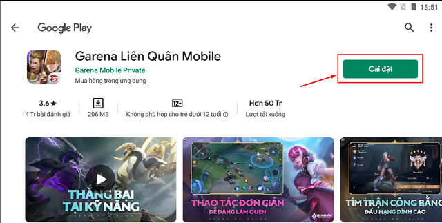Truy cập Chplay để tải game Liên Quân Mobile Việt Nam