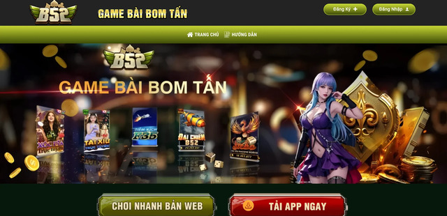 B52 nổi bật với giao diện đẹp mắt và hiện tại.