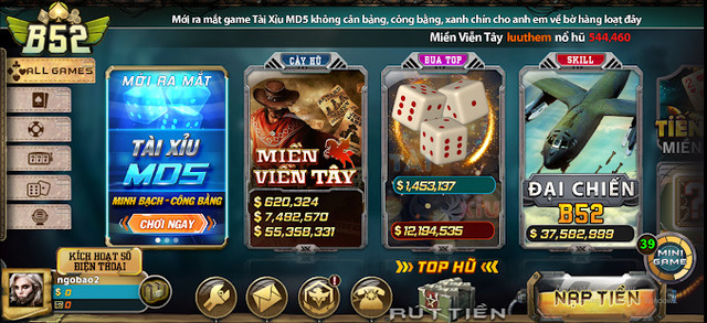 Cập nhập các trò chơi hot có tại cổng game B52