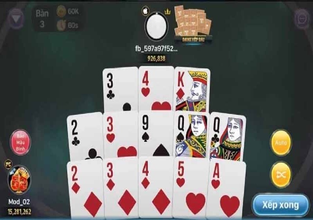 Cách xếp hạng giá trị các bộ bài trong game Mậu binh